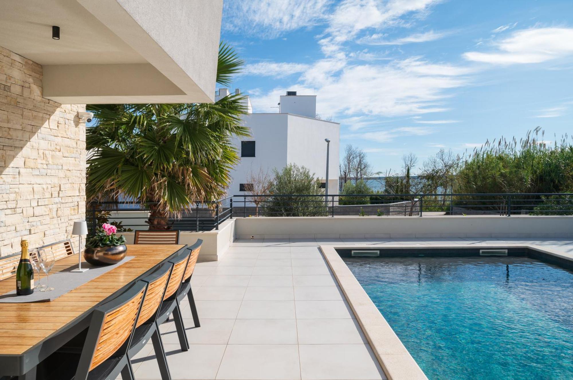 Villa Roca With Heated Pool And Sauna Privlaka  Exterior foto