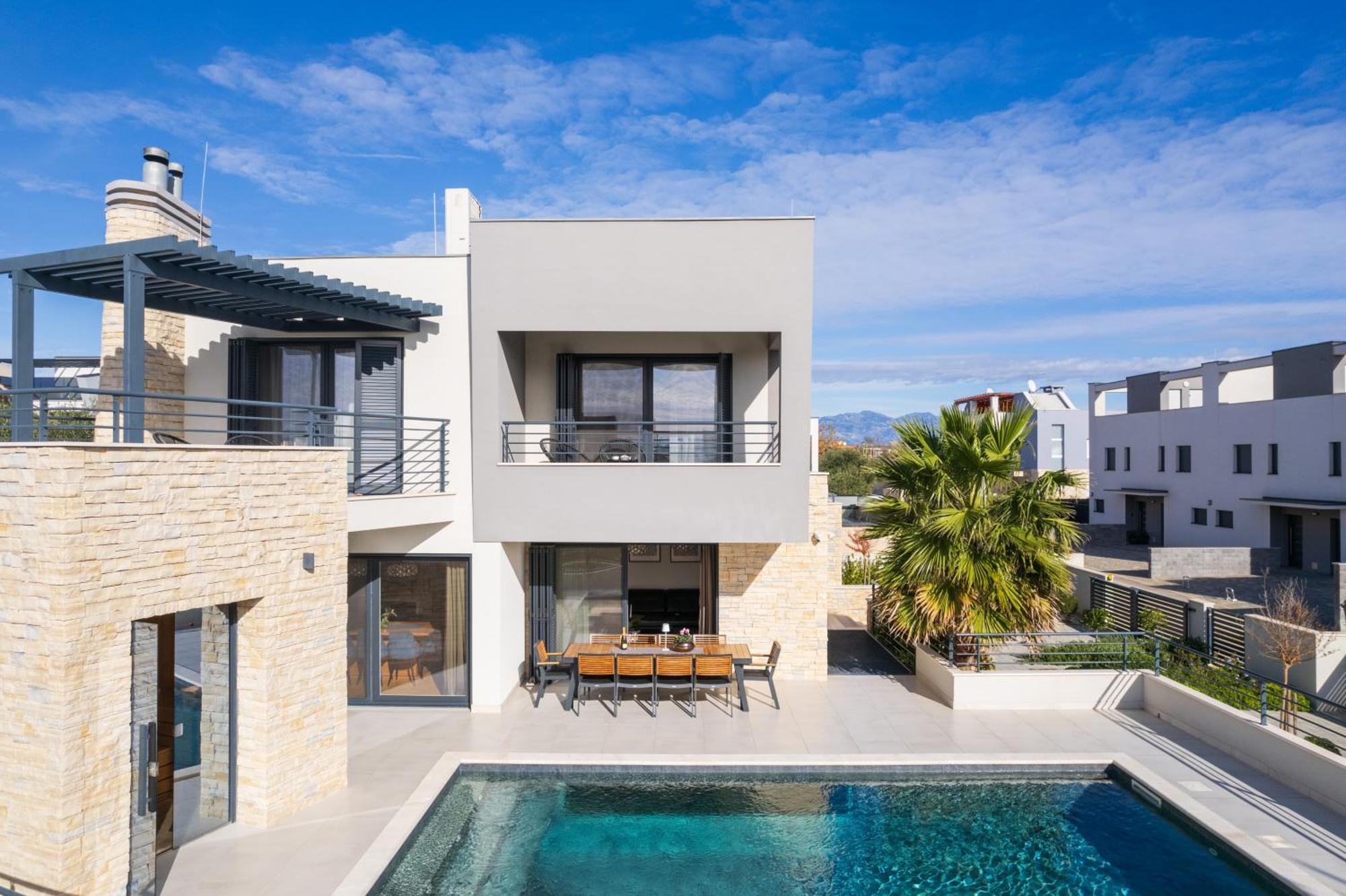 Villa Roca With Heated Pool And Sauna Privlaka  Exterior foto