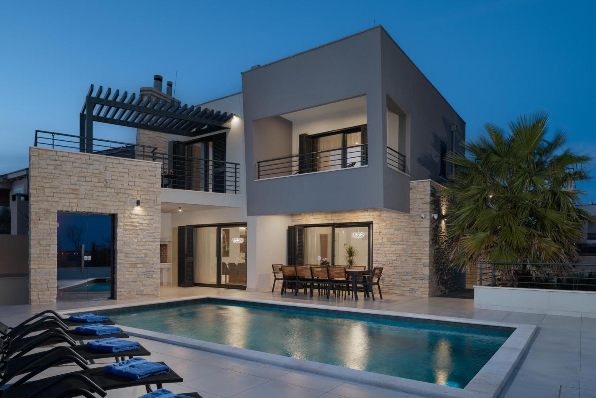 Villa Roca With Heated Pool And Sauna Privlaka  Exterior foto